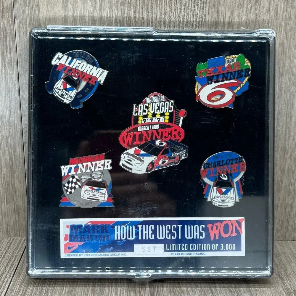1998 Mark Martin How The West Was Won NASCAR Ltd Edition Pin Set 587/3000